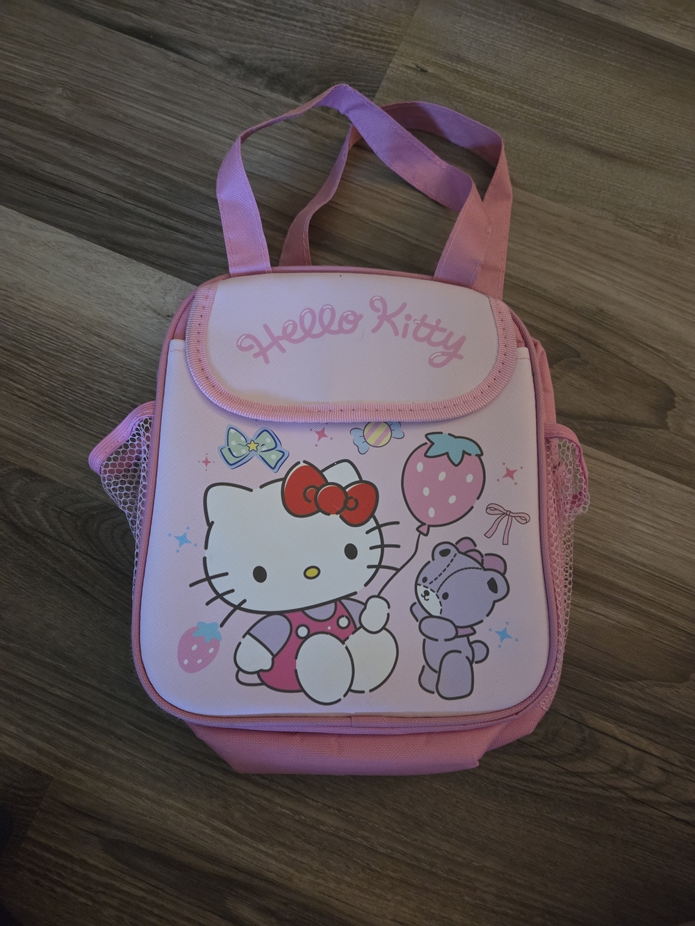 Hello Kitty Pink and Red Kids Tote Lunch Bag with Cute Character Print